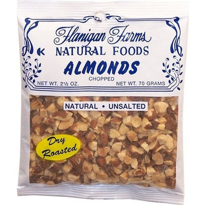 Flanigan Farms Natural Foods Almonds, Roasted, Chopped, Unsalted 2.5oz (6 Pack)