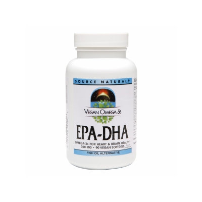 Source Naturals Vegan Omega-3s EPA-DHA 300mg, Vegan Softgels, 90 ea