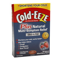 Cold-Eeze Cold Remedy Plus Natural Multi-Symptom Relief Lozenges, Mixed Berry Flavor, 12 ea