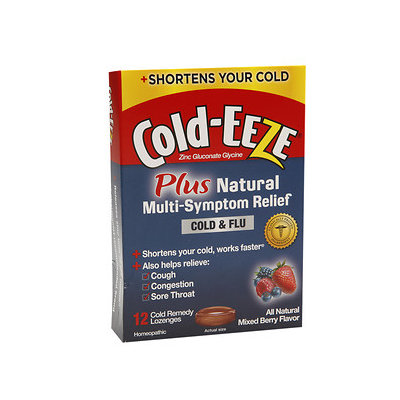 Cold-Eeze Cold Remedy Plus Natural Multi-Symptom Relief Lozenges, Mixed Berry Flavor, 12 ea