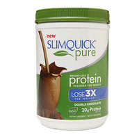 SlimQuick Pure Weight-Loss Protein Powder, Double Chocolate, 10.58 oz