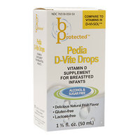 bProtected Pedia D-Vite Drops Vitamin D Supplement for Breastfed Infants, Natural Fruit, 1.67 oz