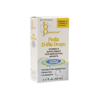 bProtected Pedia D-Vite Drops Vitamin D Supplement for Breastfed Infants, Natural Fruit, 1.67 oz