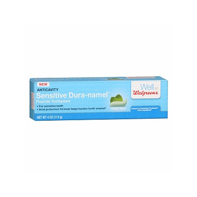 Walgreens Sensitive Dura-namel Anticavity Fluoride Toothpaste, Mint, 4 oz