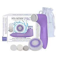 Spa Sonic PRO Skin Care System Face & Body Polisher - 8 Piece Professional Kit, Lavender, 1 set