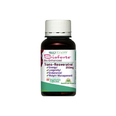 Biotivia Bioforte Trans-Resveratrol 250 mg Dietary Supplement Capsules