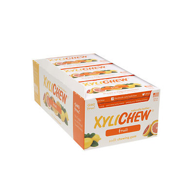 Xylichew Soft Chewing Gum Sweetened with Birch Xylitol Blister Packs, Fruit, 12 pk, 144 ea