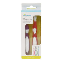 Kidsme First Toothbrush Set, Red and Purple, 1 ea