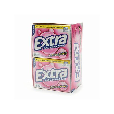 Extra Sugarfree Gum, Classic Bubble, 10 ea