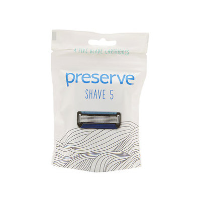 Preserve Shave 5 Five-Blade Cartridges, 4 ea