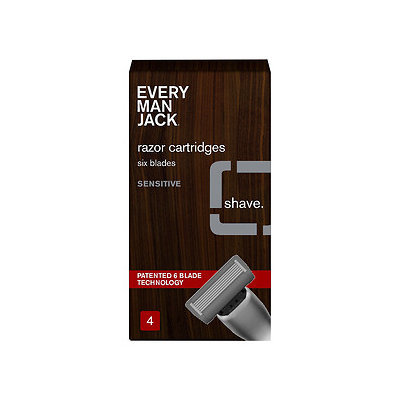 Every Man Jack 6-Bladed Cartridges, Sensitive, 4 ea
