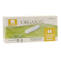 ORGANYC Organic Cotton Tampons, Non-Applicator, Regular, 16 ea