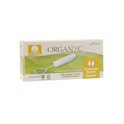 ORGANYC Organic Cotton Tampons, Non-Applicator, Regular, 16 ea