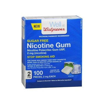 Walgreens Nicotine Coated Gum 2 mg, Mint, 100 ea