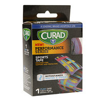 Curad Performance Series Sports Tape, 1.5 inch x 10 yds (3.8cm x 9.1 m), Plaid, 1 ea