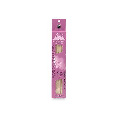 White Egret Candles, Aromatherapy Candles, Paraffin, 4 Pack