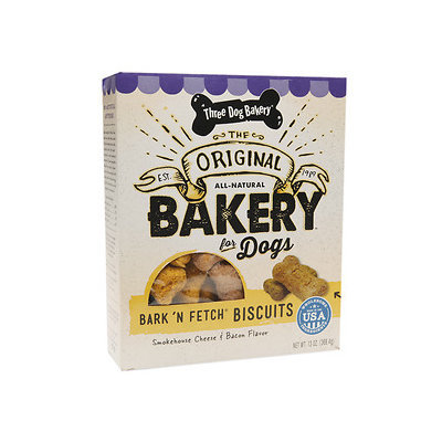 Three Dog Bakery Bark'n Fetch Smokehouse Biscuits, Cheese & Bacon, 13 oz