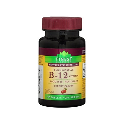 Finest Nutrition B12 5000mcg, Quick Dissolve Tablets Cherry