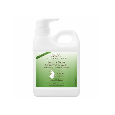 Babo Botanicals - All Natural Swim & Sport Shampoo & Wash with Soothing Cucumber & Aloe Vera - 16 oz.