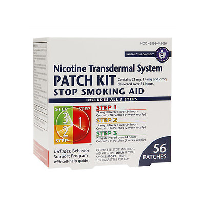 Habitrol Nicotine Transdermal System Stop Smoking Aid Patch Kit, Steps 1,2,3, 56 ea