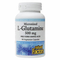 Natural Factors L-Glutamine 500 mg - 90 Vegetarian Capsules