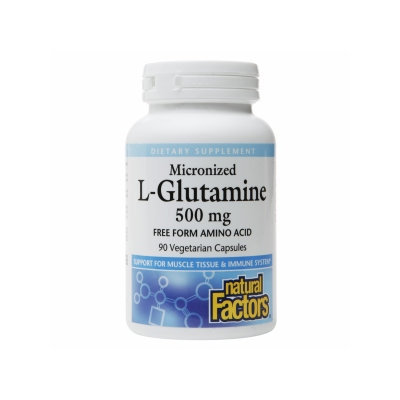 Natural Factors L-Glutamine 500 mg - 90 Vegetarian Capsules
