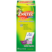 Zyrtec Children's Allergy Relief Liquid, Grape Syrup - 4 fl oz