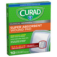 Curad Clinical Advances Ultrasorb, 4 in x 4 in, 10 ea
