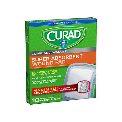 Curad Clinical Advances Ultrasorb, 4 in x 4 in, 10 ea