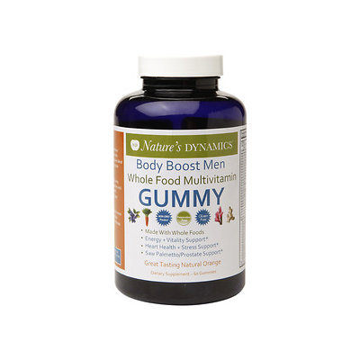 Natures Dynamics Nature's Dynamics - Body Boost Men Organic Multivitamin Whole Food Gummy Natural Orange - 60 Gummies