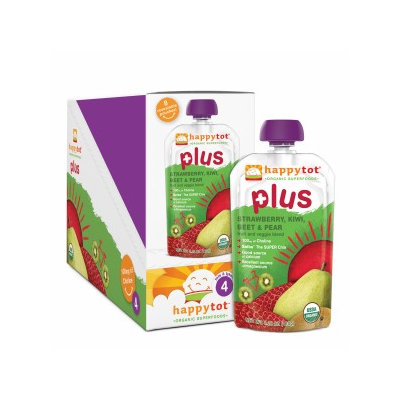 Happy Tots Organic Superfood Plus Strawberry, Kiwi, Beet & Pear