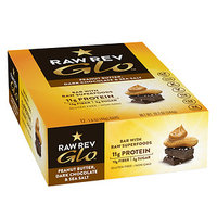 Raw Revolution Glo Bar with Raw Superfoods Peanut Butter Dark Chocolate & Sea Salt 12 Bars
