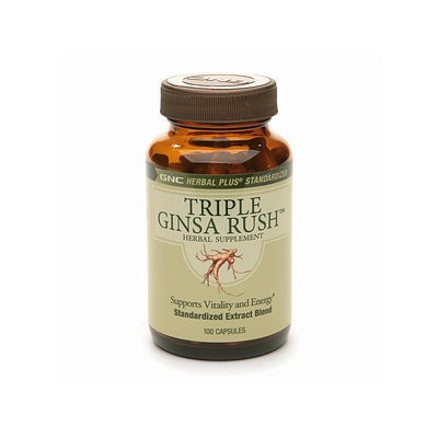 GNC Herbal Plus Triple Ginsa Rush, Capsules, 100 ea