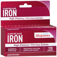 Walgreens Iron Slow Release High Potency Ferrous Sulfate 45mg, Tablets, 120 ea