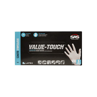 S.a.s. Safety Corp. SAS Safety Corp. True Value Latex Powder-Free Disposable Gloves, Beige, Small, 100 ea