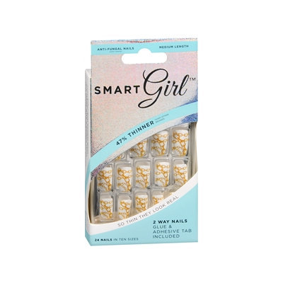 Smart Girl 2 Way Nails, SG04 Gold Chains, Medium Length, 24 ea