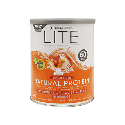 Designer Whey LITE Natural 10g Protein, Tropical Sorbet, 9.03 oz