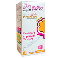 Maxim Hygiene Products Organic Cardboard Applicator Tampon, Super Plus, 14 ea