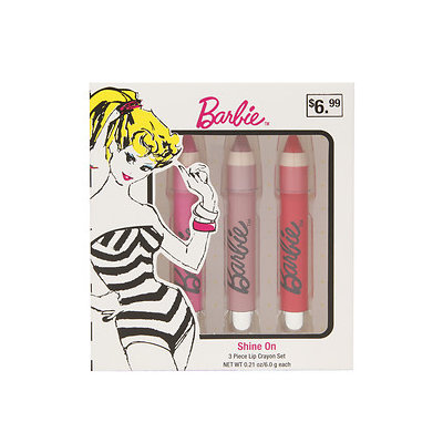 Barbie Shine On Lip Crayon Set, Assorted, 3 Piece, 1 ea
