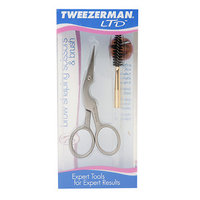 Tweezerman Stainless Steel Facial Hair Scissors & Brush Set