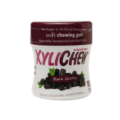 Xylichew Soft Chewing Gum Sweetened with Birch Xylitol Canister Packs, Black Licorice, 4 pk, 240 ea