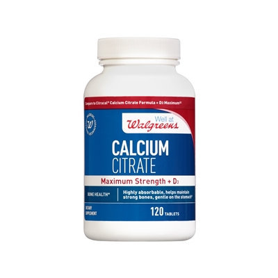 Walgreens Calcium Citrate Maximum Strength + D3, Tablets