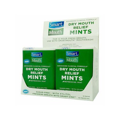 SmartMouth Dry Mouth Mints with Smart-Zinc, Sugar-Free with Xylitol, Great Mint Flavor, 8 pk, 45 ea