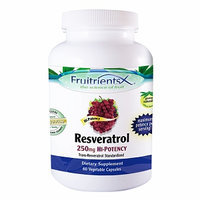 FruitrientsX - Resveratrol Trans-Resveratrol Standardized Hi-Potency 250 mg. - 60 Vegetarian Capsules