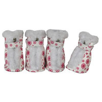 Pet Life DPF09835 Solid Ultra Comfort Velcro Dog Boots, Large, White/Pink