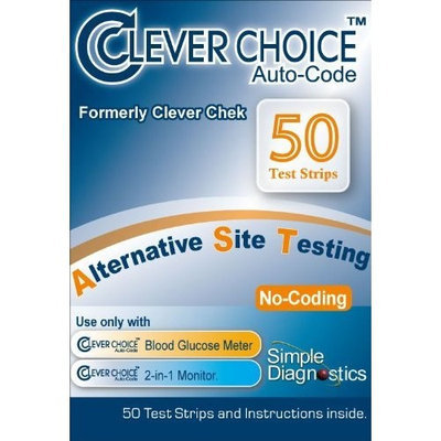 Clever Choice Auto-Code 50's Blood Glucose Test strips for Auto-Code and 2IN1 meters (box of 50)