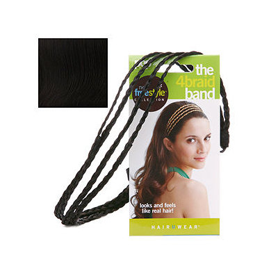 POP Put On Pieces 4 Braid Band, Deep Brown/Black Trio, 1 ea