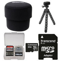 OP/Tech Essentials Bundle for Sony ILCE-QX1 & Cyber-Shot DSC-QX30 Smartphone Lens-Style Camera with 32GB Card + Case + Tripod + Kit