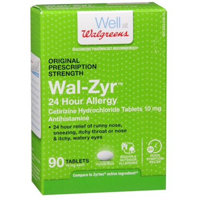 Walgreens 24 Hour Allergy 10mg Tablets, 90 ea
