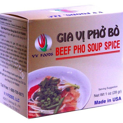 VV Foods Vietnamese Beef Pho Noodle Soup Spice, 1-Ounce Boxes (Pack of 10)